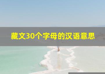 藏文30个字母的汉语意思