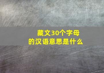 藏文30个字母的汉语意思是什么