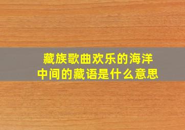 藏族歌曲欢乐的海洋中间的藏语是什么意思