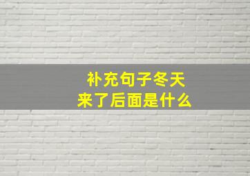 补充句子冬天来了后面是什么