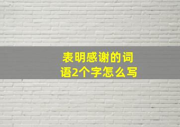 表明感谢的词语2个字怎么写