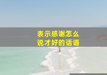 表示感谢怎么说才好的话语