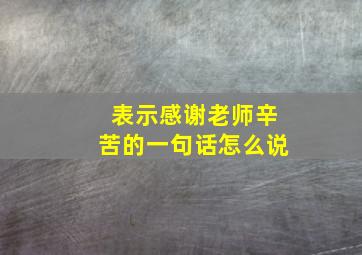 表示感谢老师辛苦的一句话怎么说