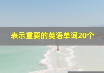 表示重要的英语单词20个