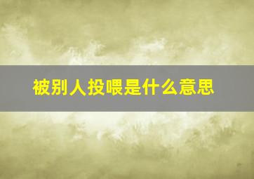 被别人投喂是什么意思