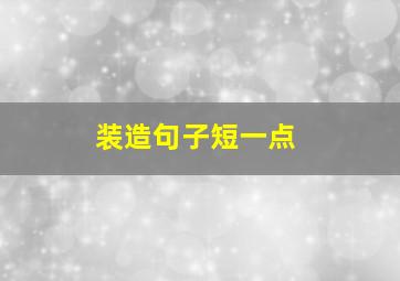 装造句子短一点