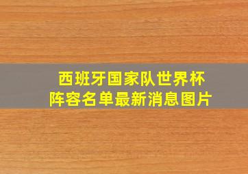 西班牙国家队世界杯阵容名单最新消息图片