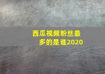 西瓜视频粉丝最多的是谁2020