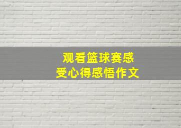 观看篮球赛感受心得感悟作文