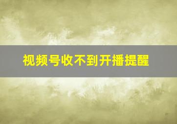 视频号收不到开播提醒