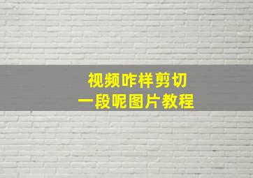 视频咋样剪切一段呢图片教程