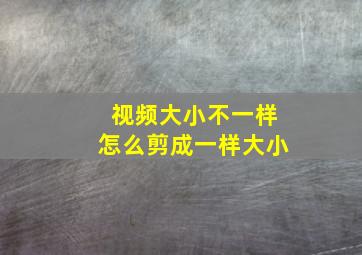 视频大小不一样怎么剪成一样大小