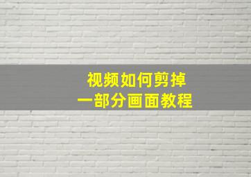 视频如何剪掉一部分画面教程