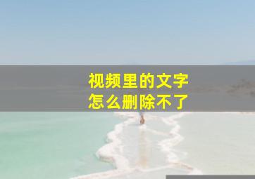 视频里的文字怎么删除不了