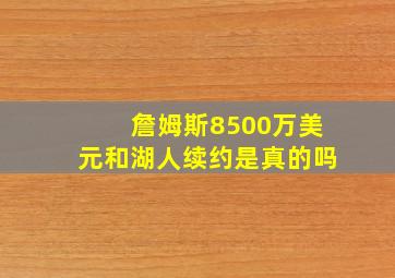 詹姆斯8500万美元和湖人续约是真的吗