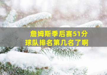 詹姆斯季后赛51分球队排名第几名了啊