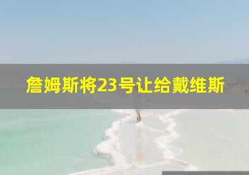 詹姆斯将23号让给戴维斯