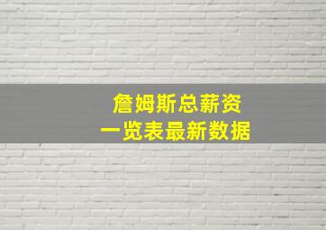 詹姆斯总薪资一览表最新数据