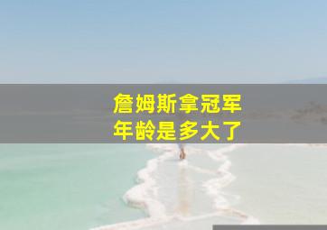 詹姆斯拿冠军年龄是多大了