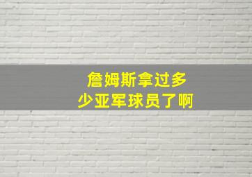 詹姆斯拿过多少亚军球员了啊