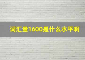 词汇量1600是什么水平啊