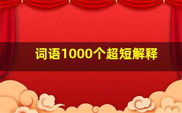 词语1000个超短解释