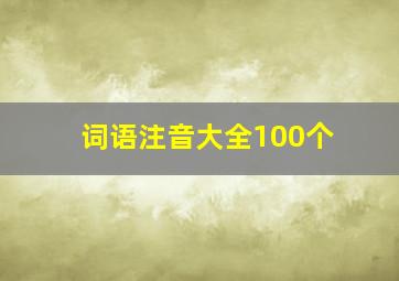 词语注音大全100个