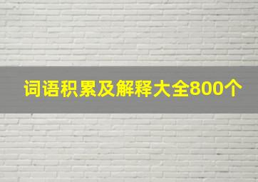 词语积累及解释大全800个