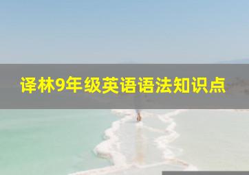 译林9年级英语语法知识点