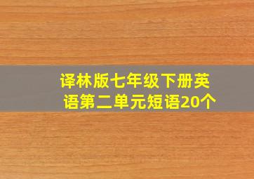 译林版七年级下册英语第二单元短语20个