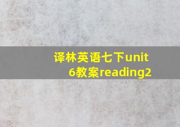 译林英语七下unit6教案reading2