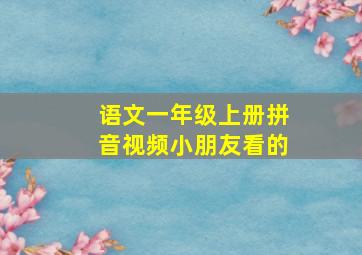 语文一年级上册拼音视频小朋友看的