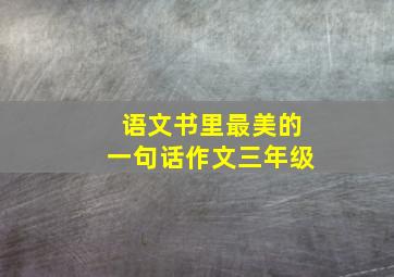 语文书里最美的一句话作文三年级