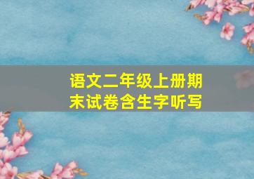 语文二年级上册期末试卷含生字听写