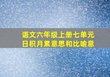 语文六年级上册七单元日积月累意思和比喻意