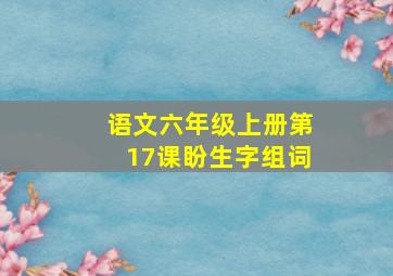 语文六年级上册第17课盼生字组词