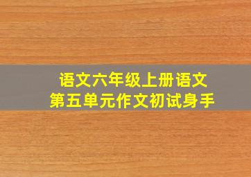 语文六年级上册语文第五单元作文初试身手