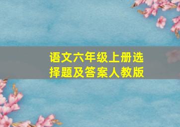 语文六年级上册选择题及答案人教版