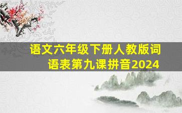 语文六年级下册人教版词语表第九课拼音2024