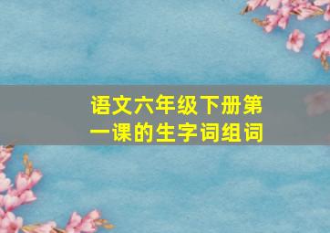 语文六年级下册第一课的生字词组词