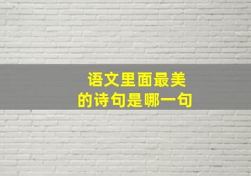 语文里面最美的诗句是哪一句