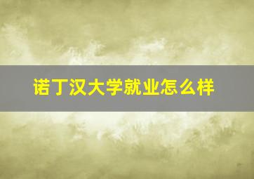 诺丁汉大学就业怎么样