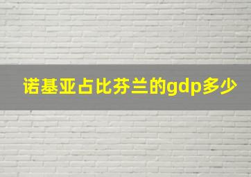 诺基亚占比芬兰的gdp多少