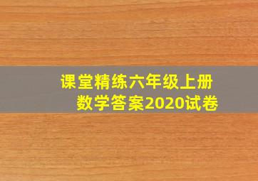 课堂精练六年级上册数学答案2020试卷