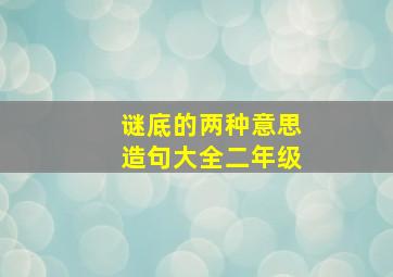 谜底的两种意思造句大全二年级