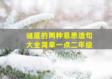 谜底的两种意思造句大全简单一点二年级