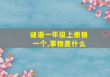 谜语一年级上册猜一个,事物是什么