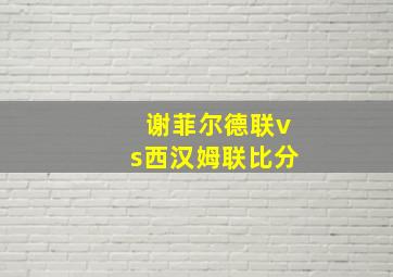 谢菲尔德联vs西汉姆联比分