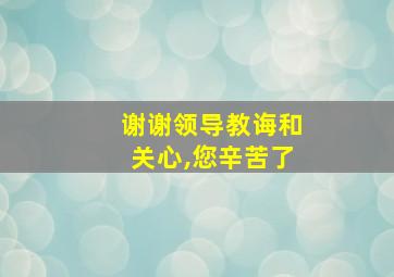 谢谢领导教诲和关心,您辛苦了