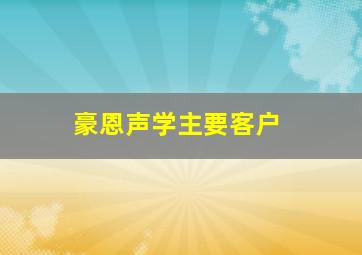 豪恩声学主要客户